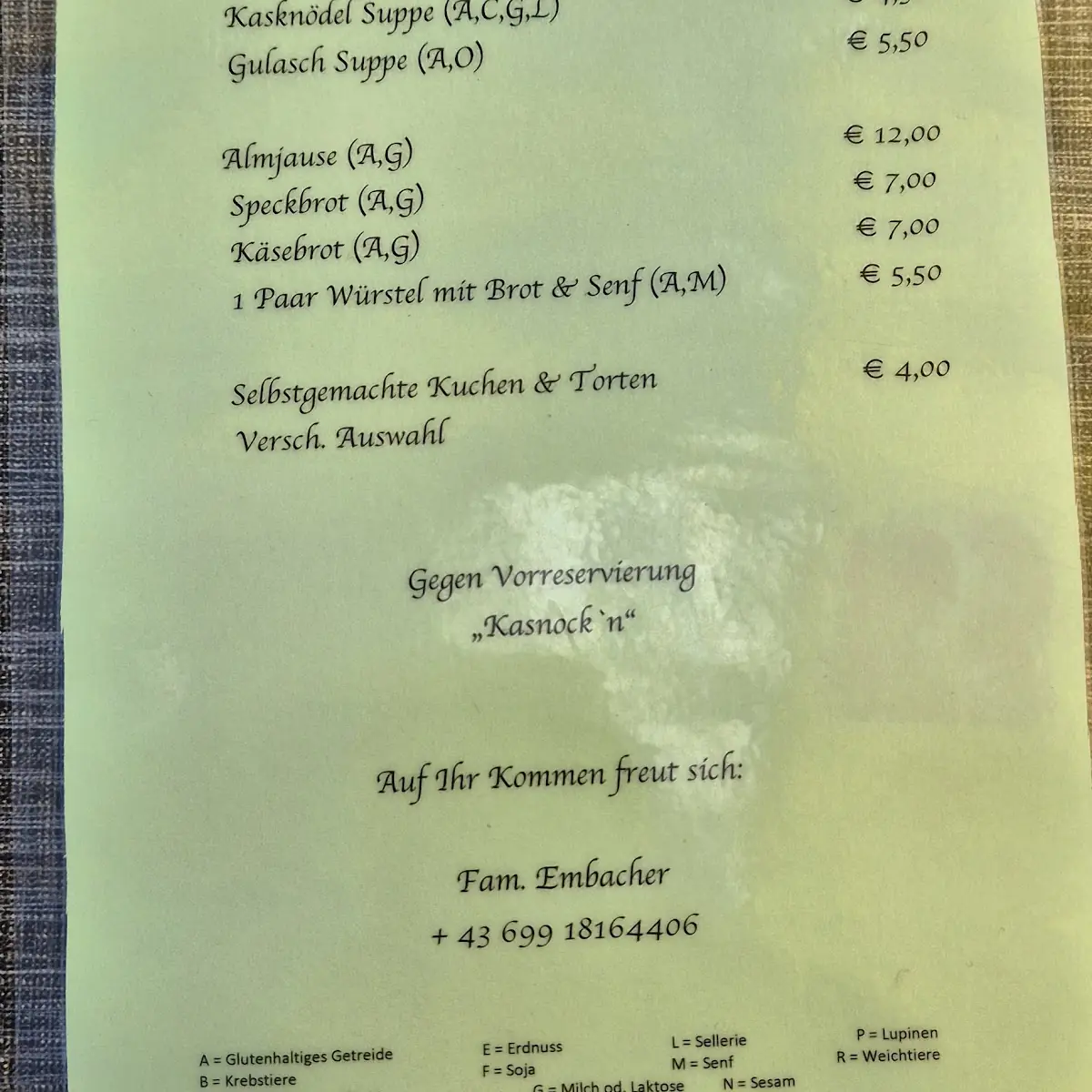 Speisekarte photo 3