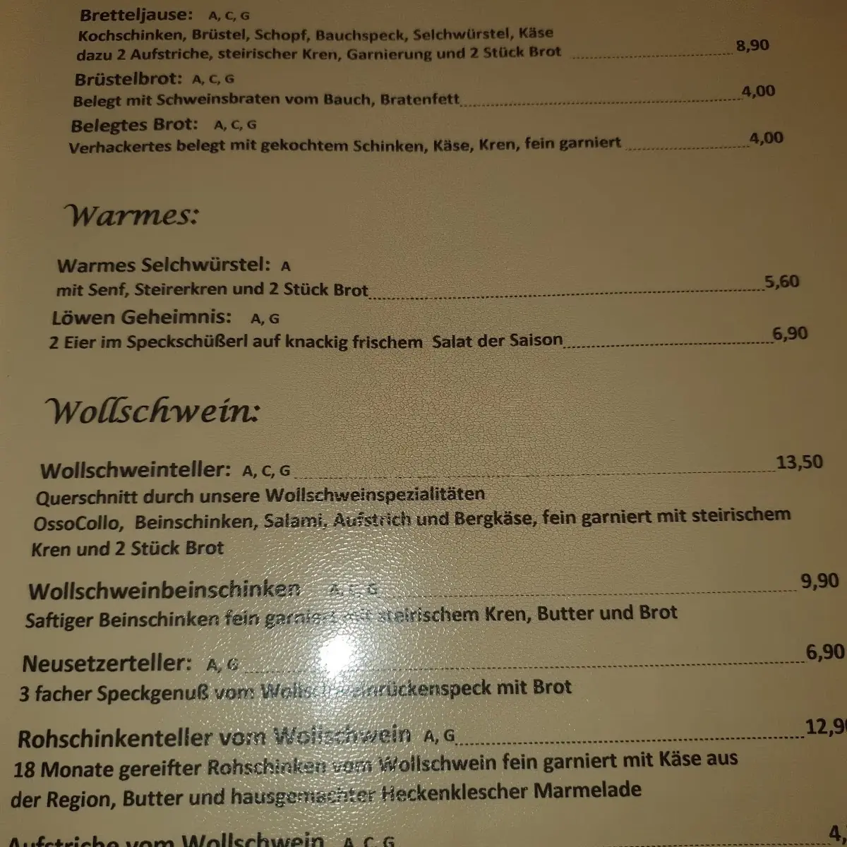Speisekarte photo 1
