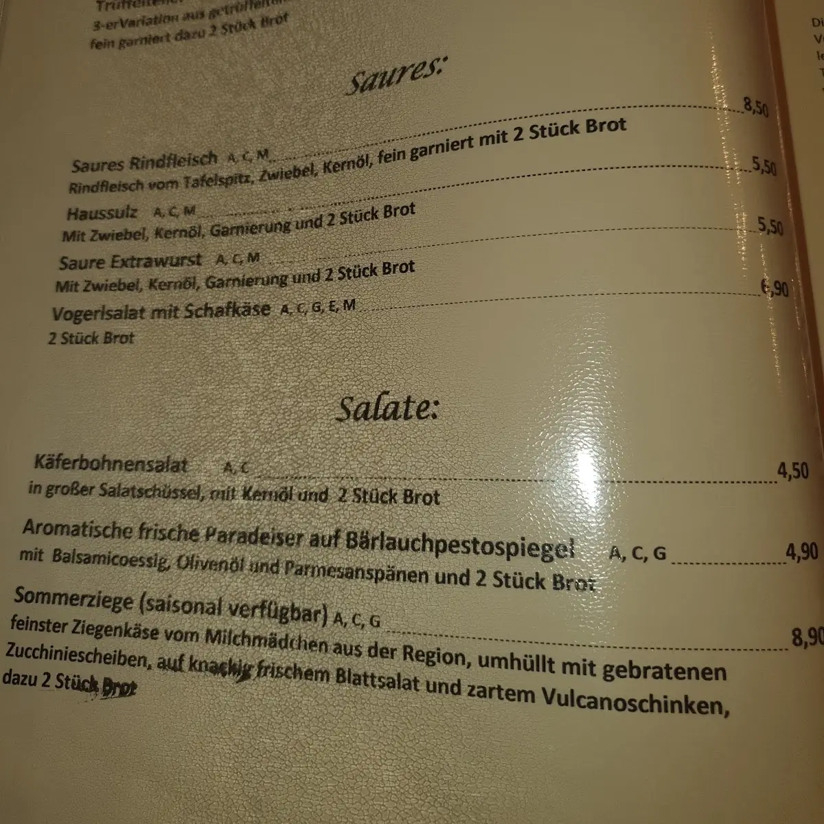 Speisekarte photo 2