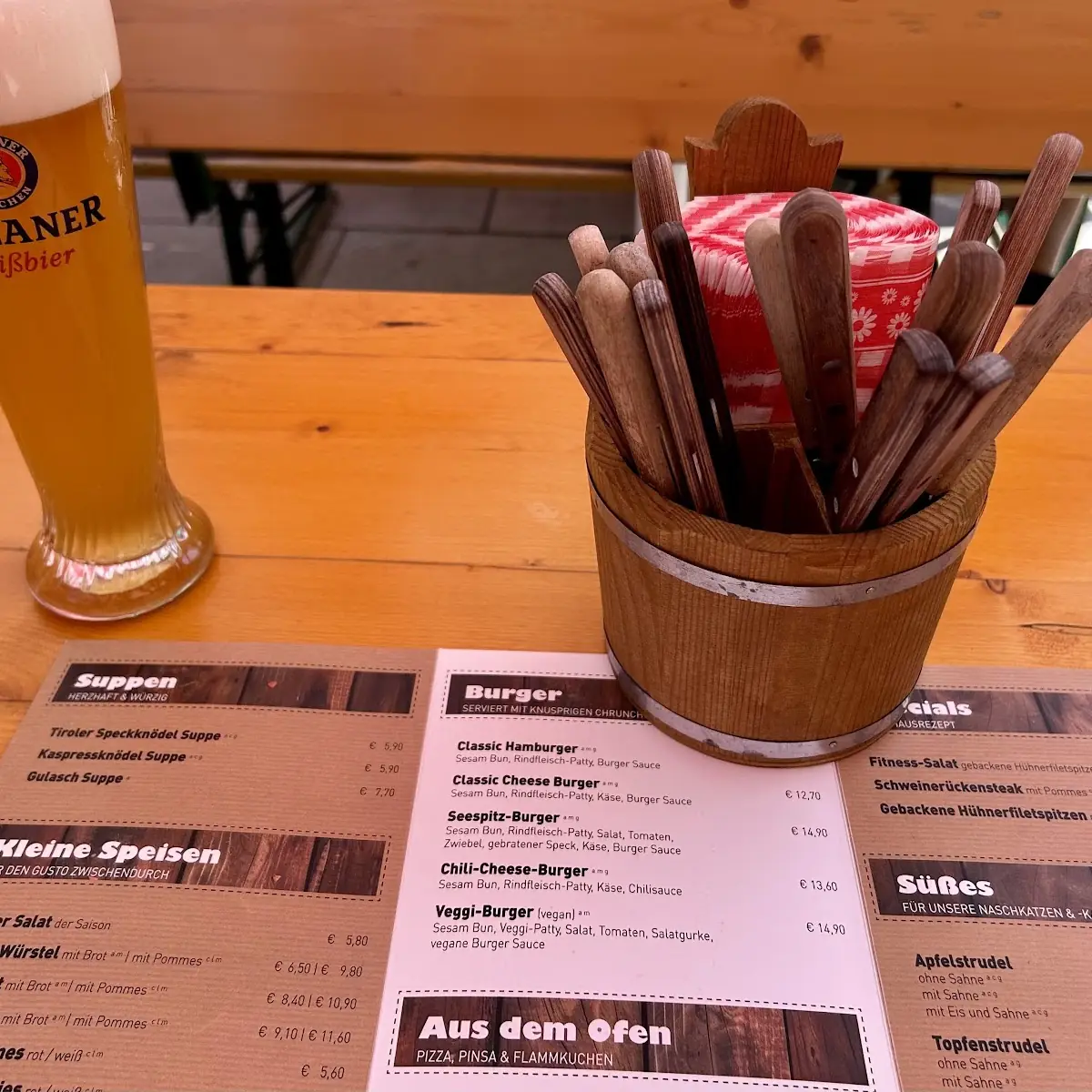 Speisekarte, Griessers Seespitzkiosk und Camping