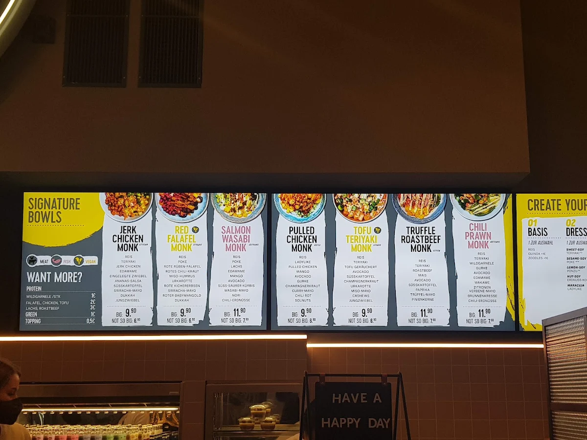 Speisekarte, Fat Monk – Wien Mitte