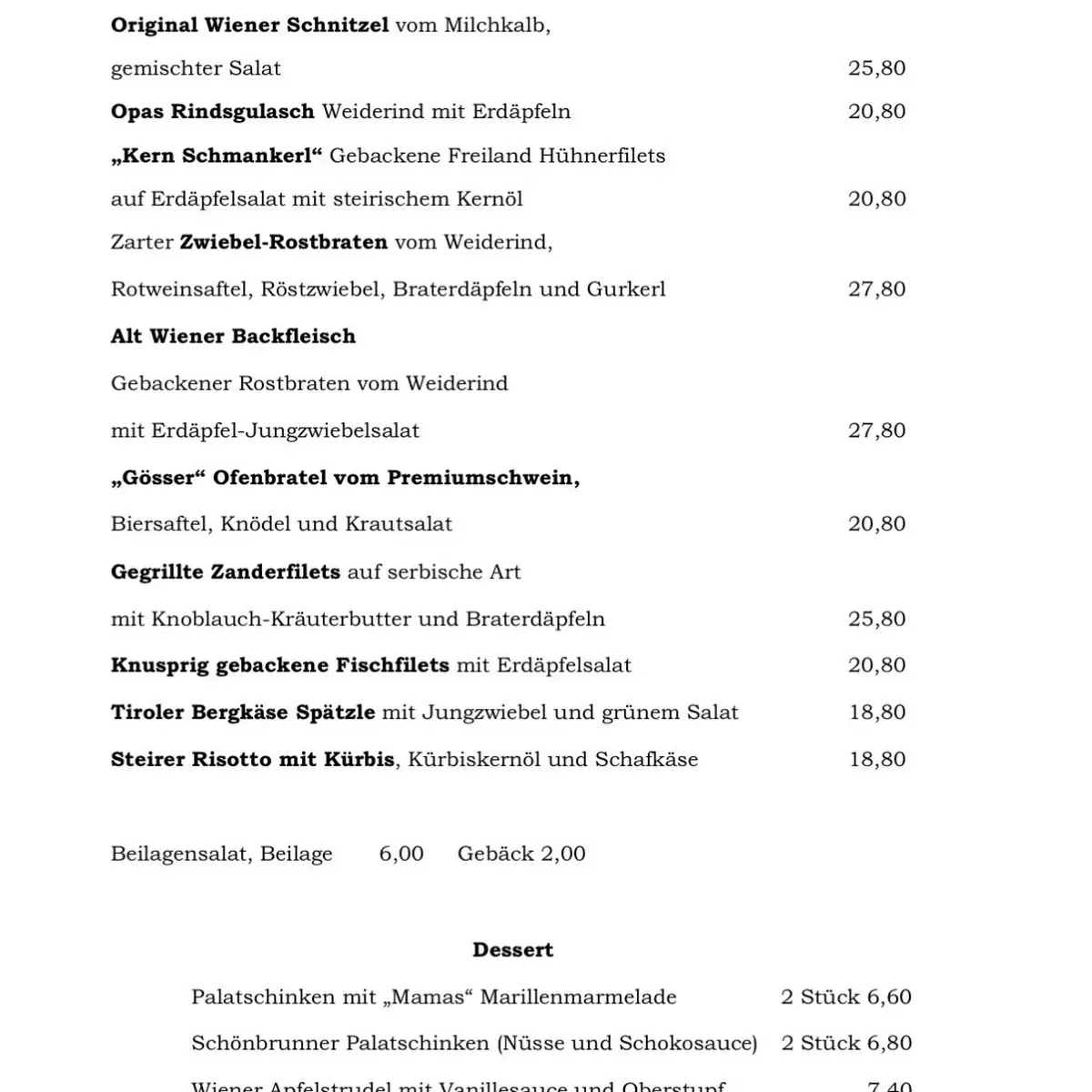 Speisekarte photo 2