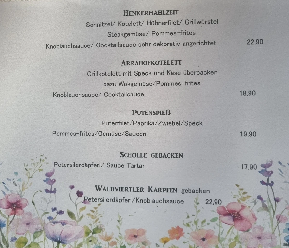 Speisekarte photo 1