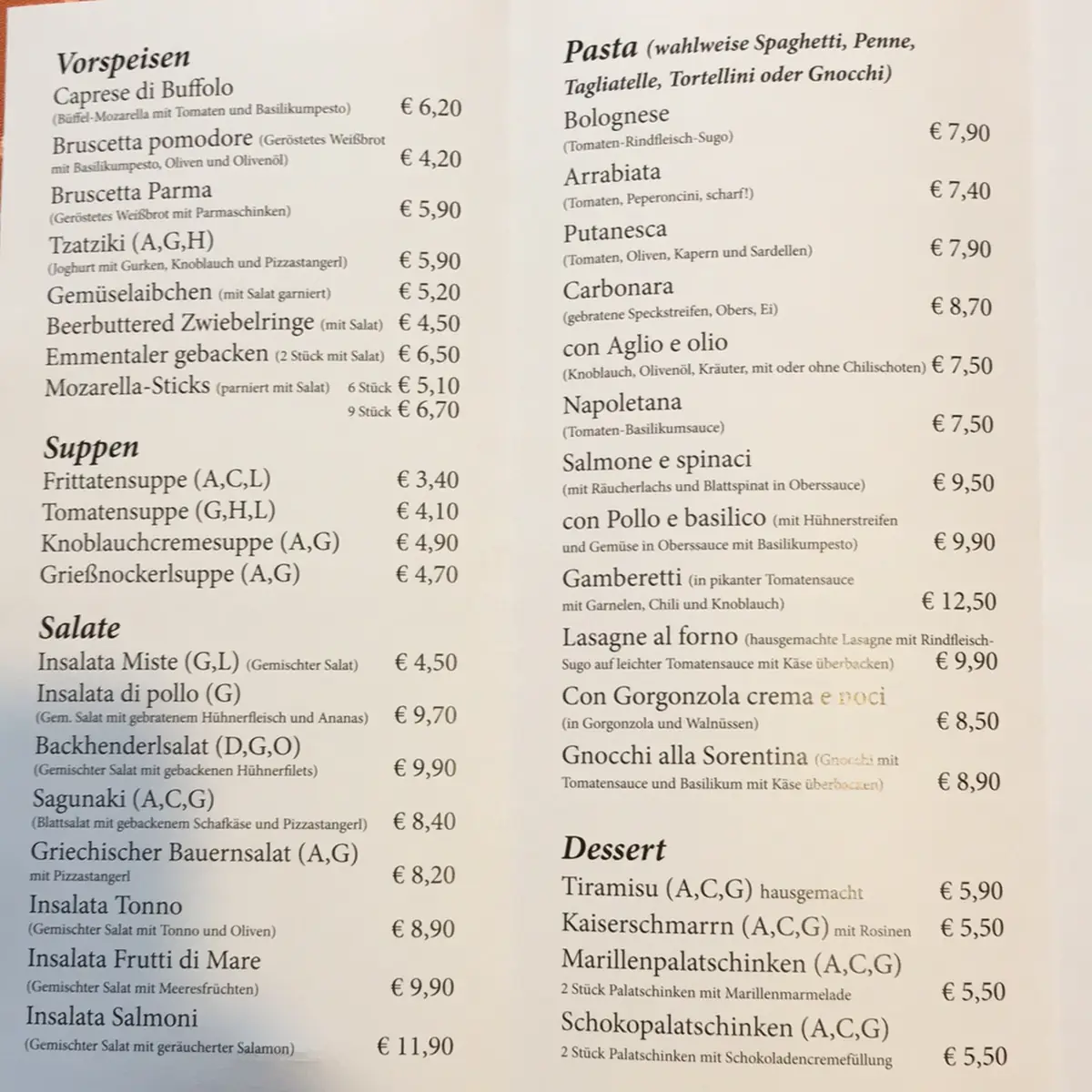 Speisekarte photo 4