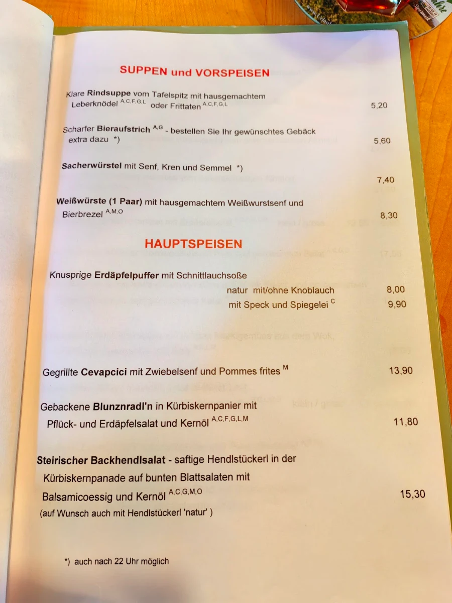 Speisekarte photo 2