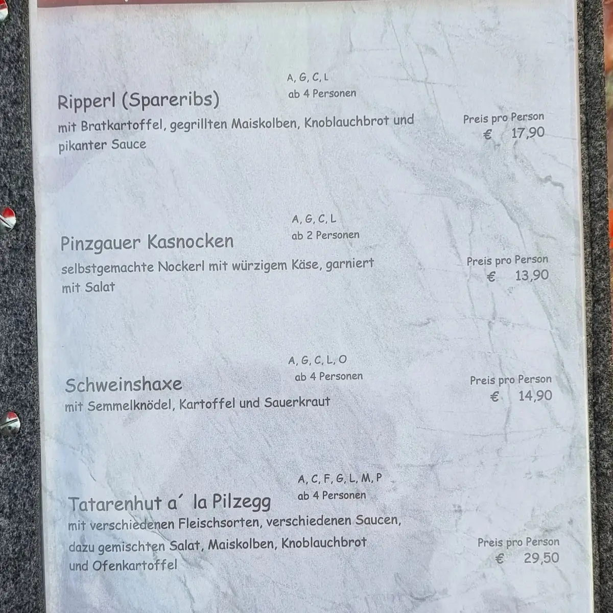 Speisekarte photo 4