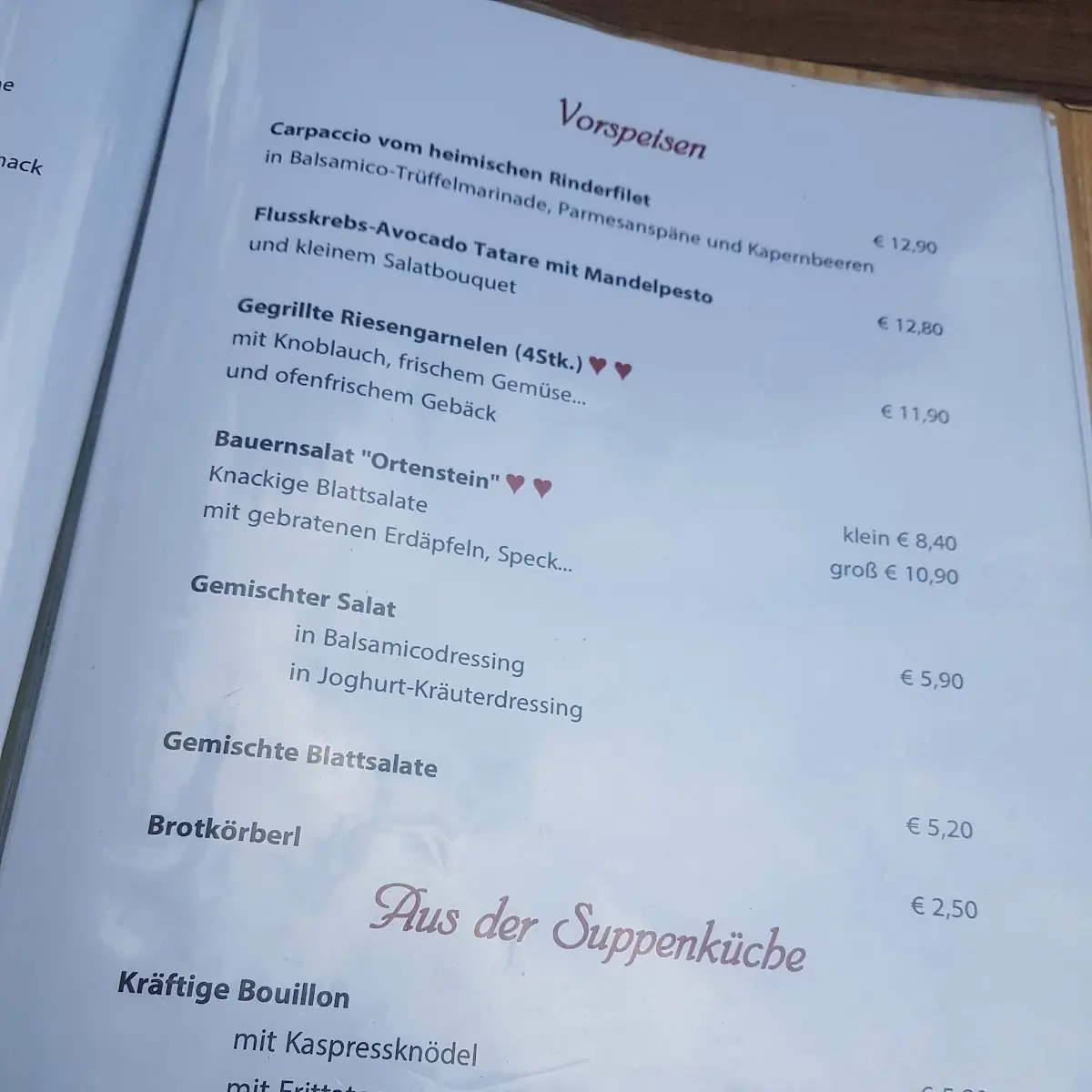 Speisekarte photo 2