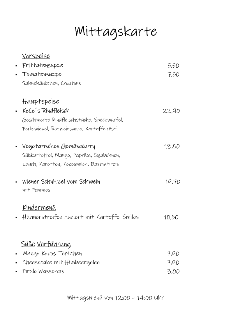 Speisekarte photo 3