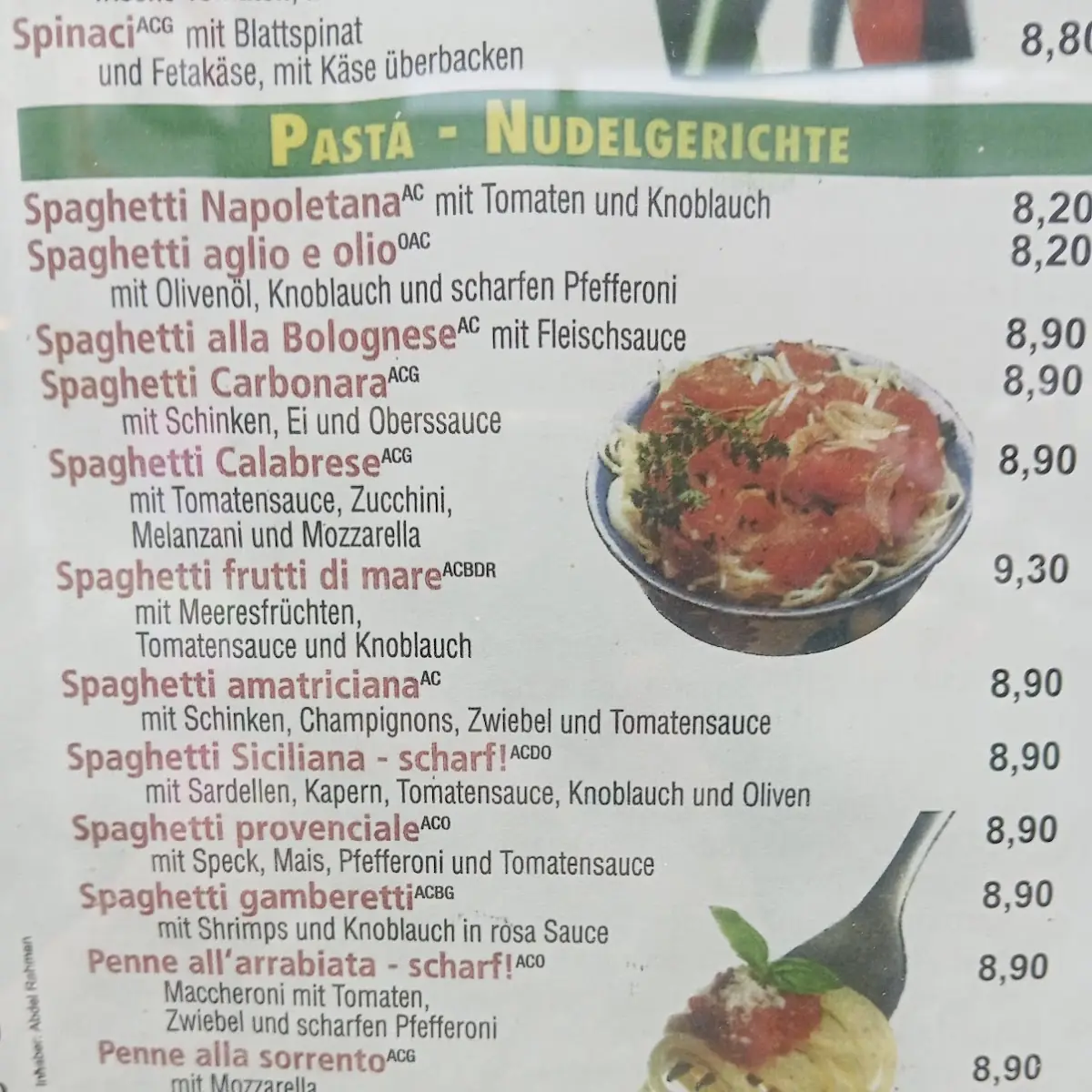 Speisekarte photo 1