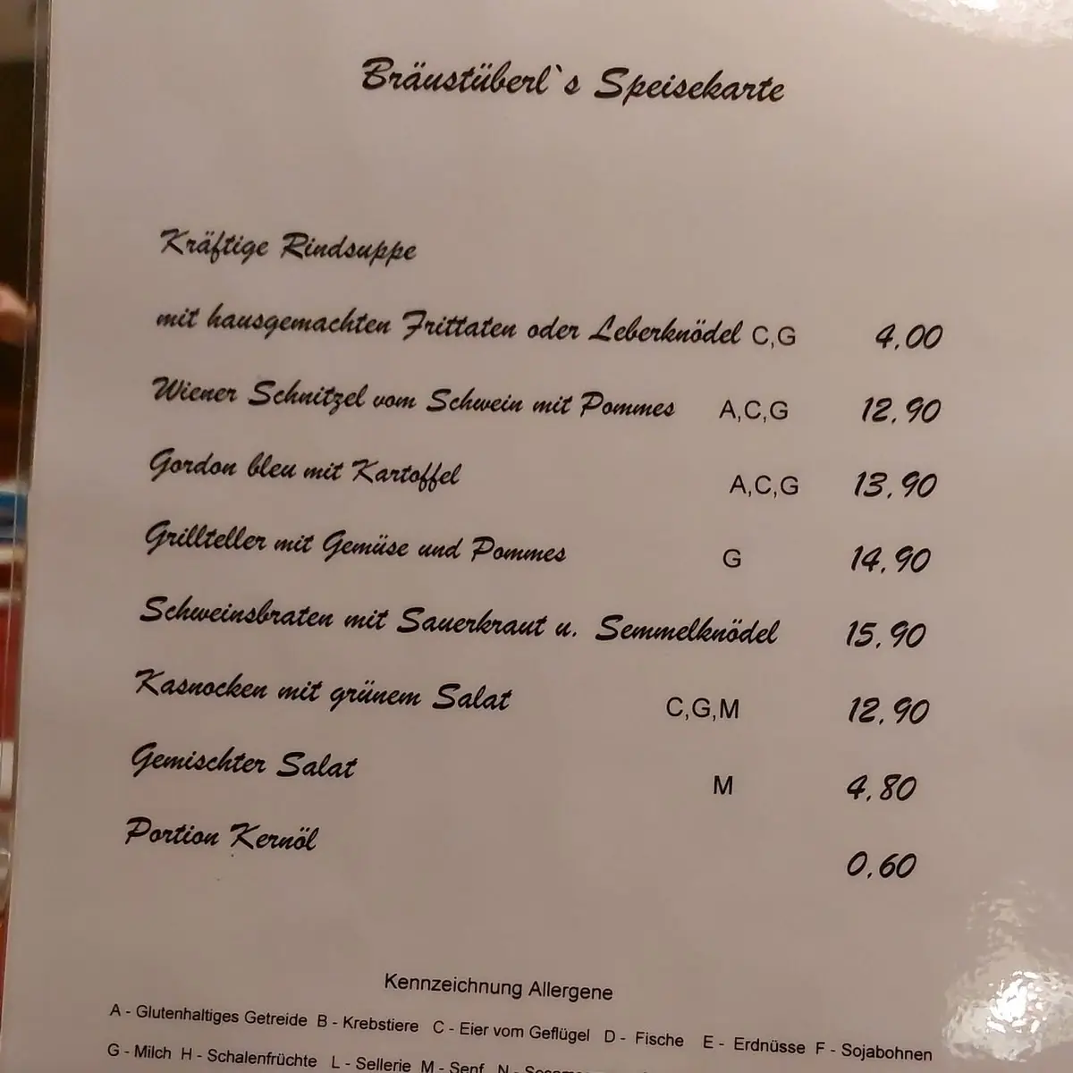 Speisekarte photo 3
