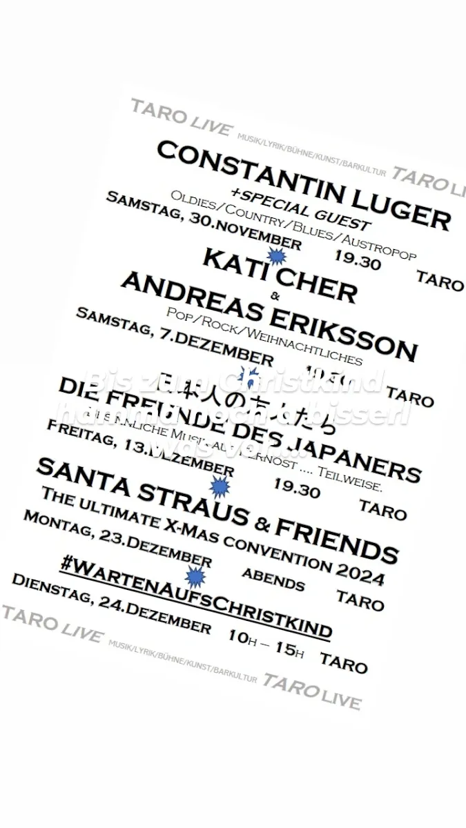 Speisekarte, TARO American Bar