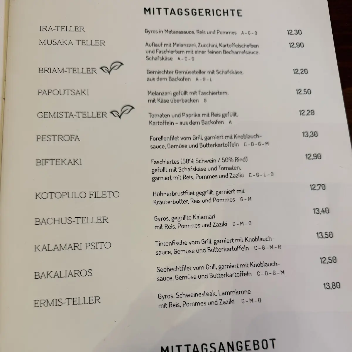 Speisekarte photo 1