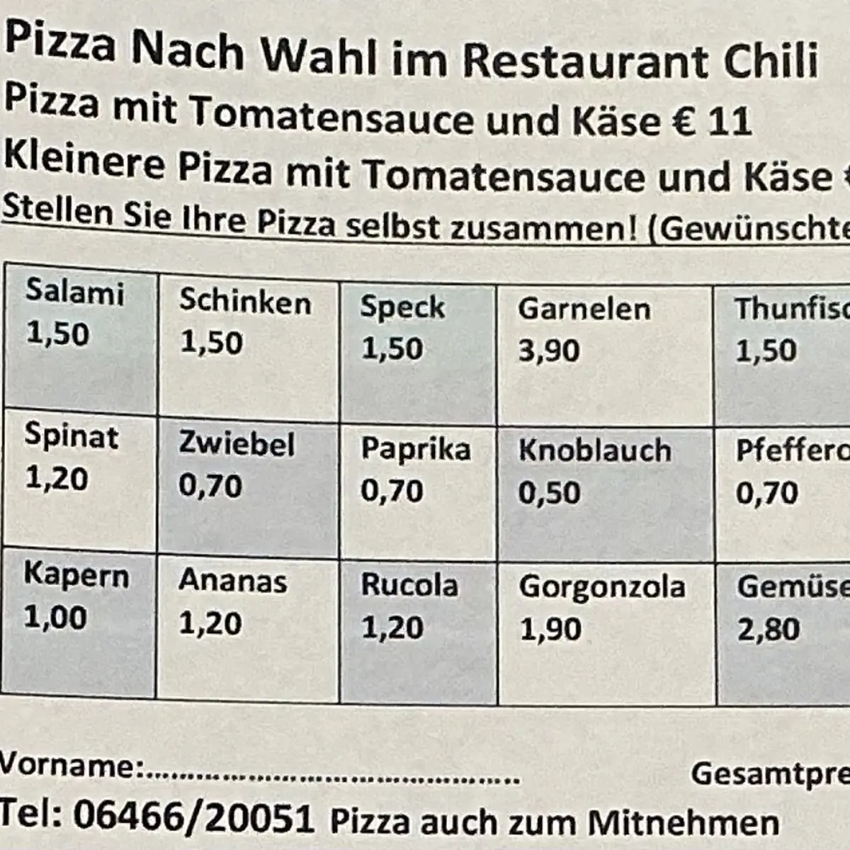 Speisekarte photo 1