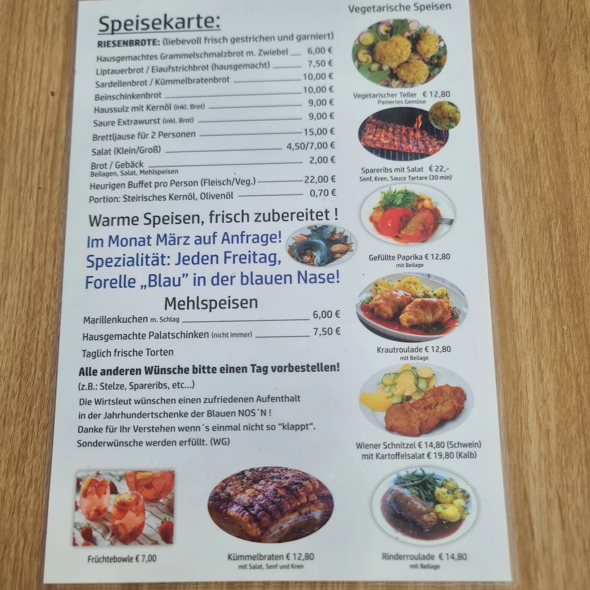Speisekarte photo 2
