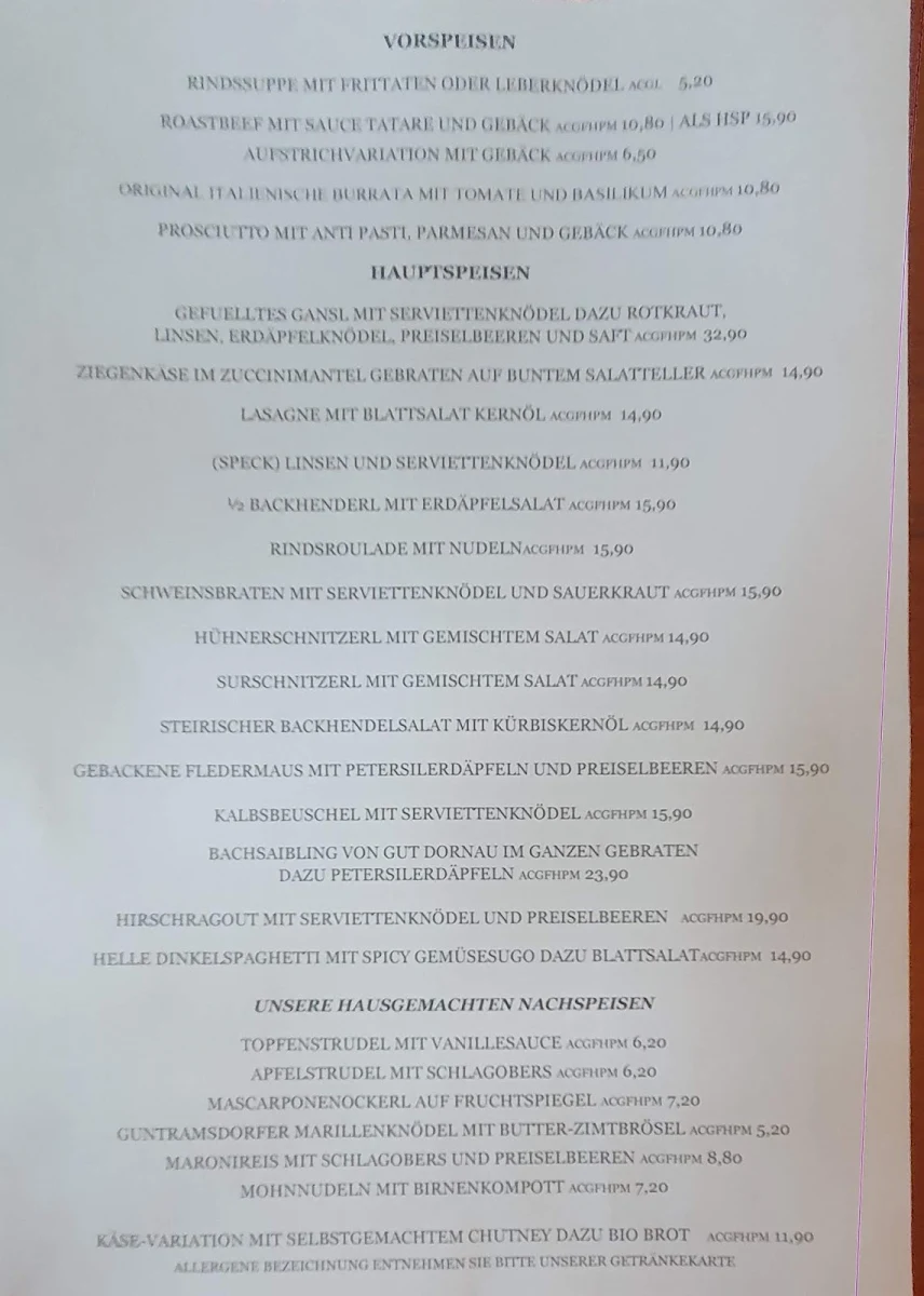 Speisekarte photo 2