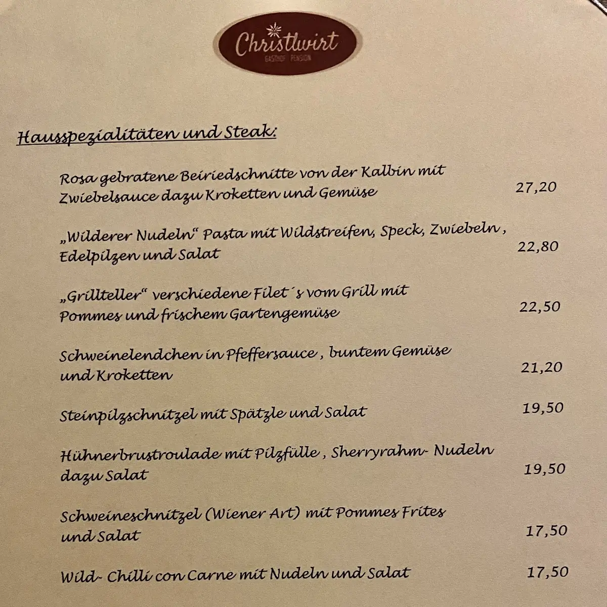 Speisekarte photo 1