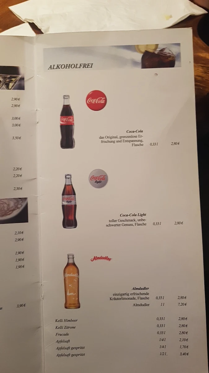 Speisekarte, Fritzi’s