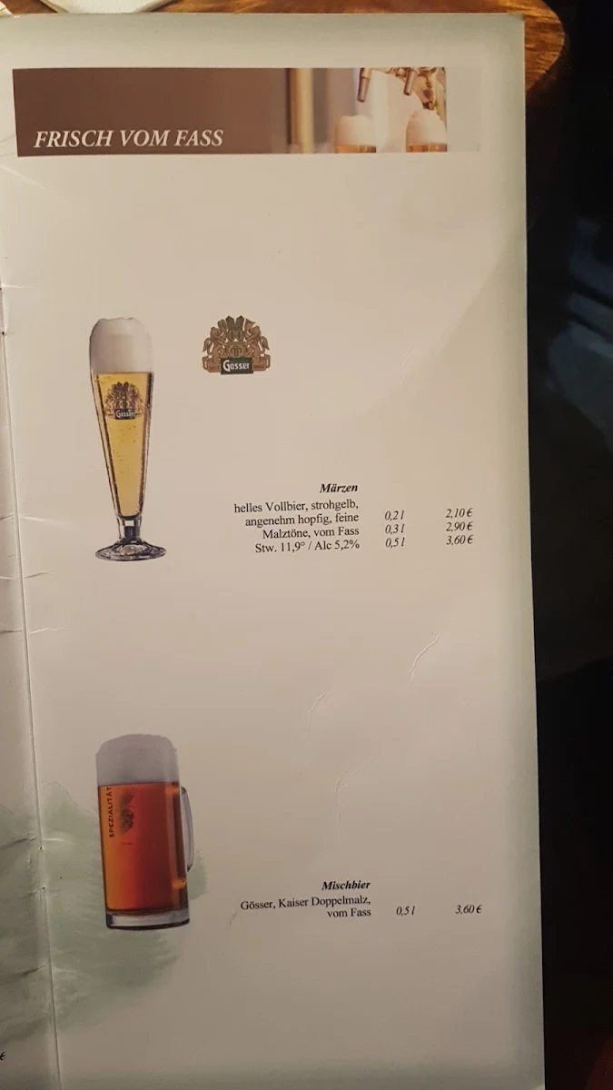 Speisekarte, Fritzi’s