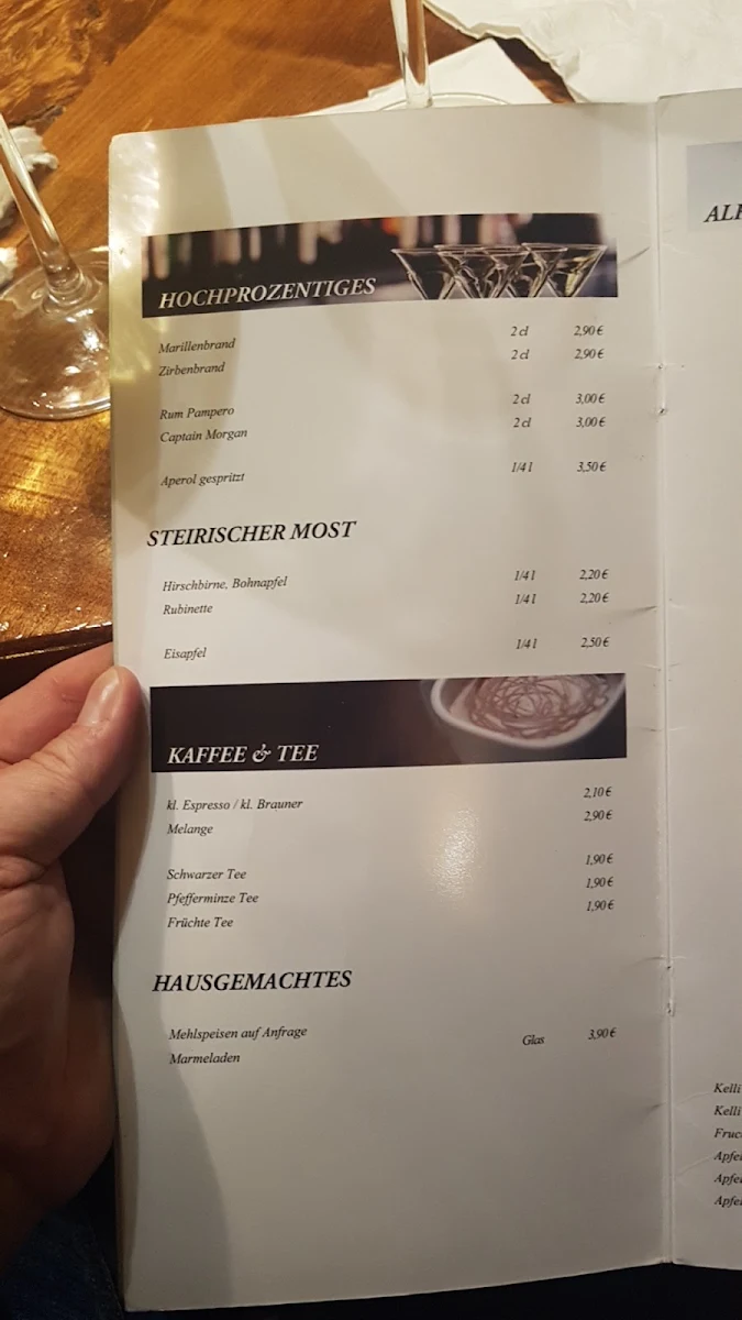 Speisekarte, Fritzi’s