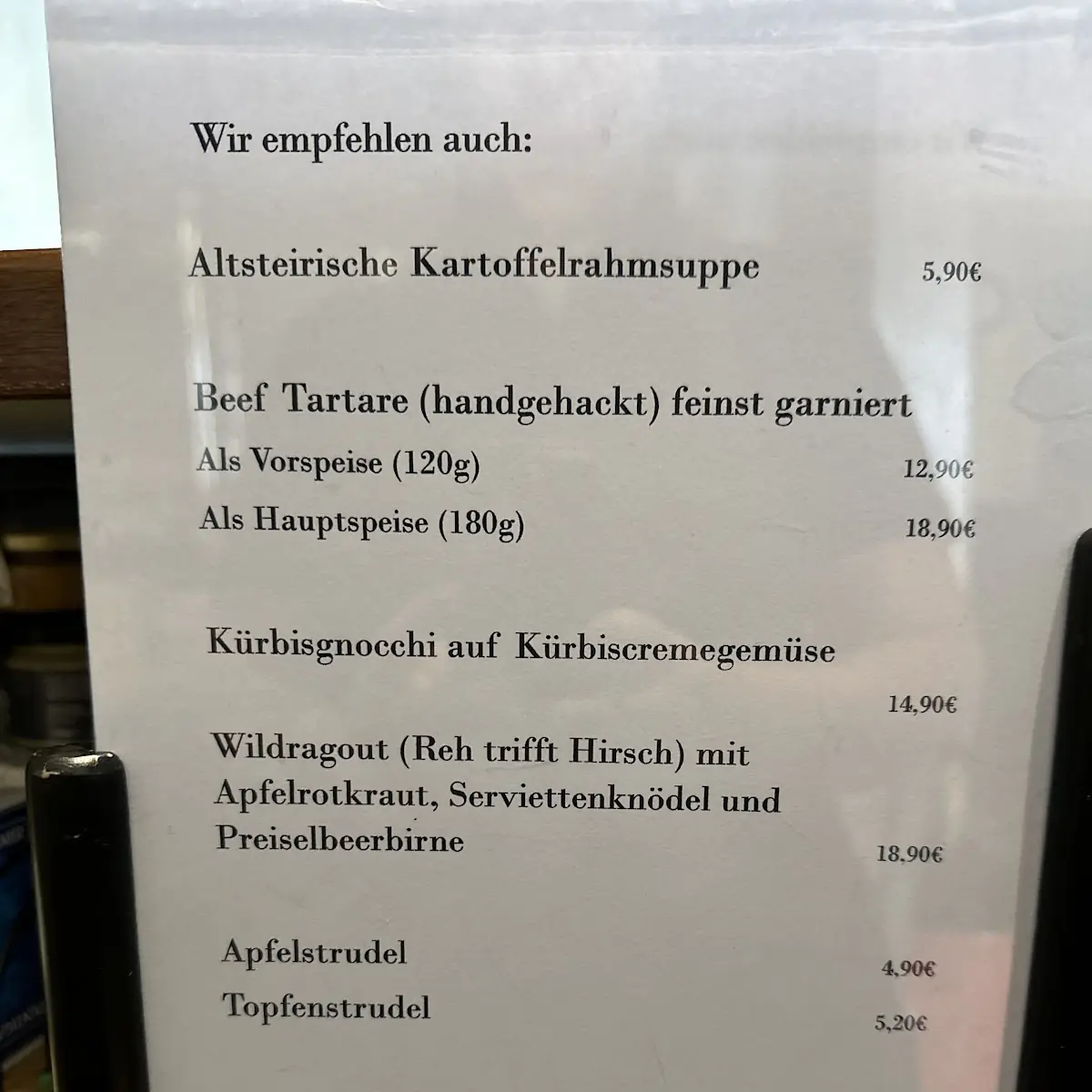 Speisekarte photo 2