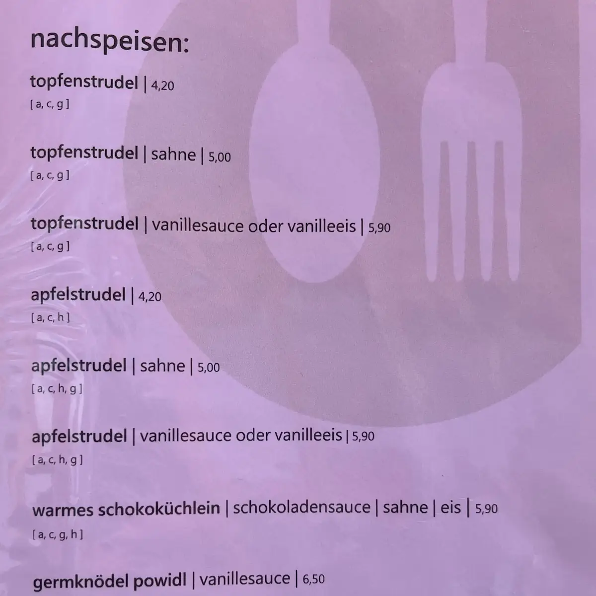 Speisekarte photo 4