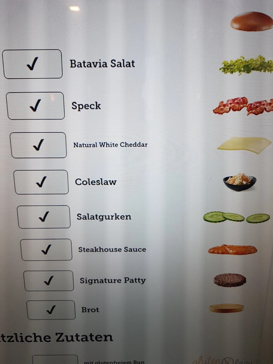 Speisekarte, McDonald's