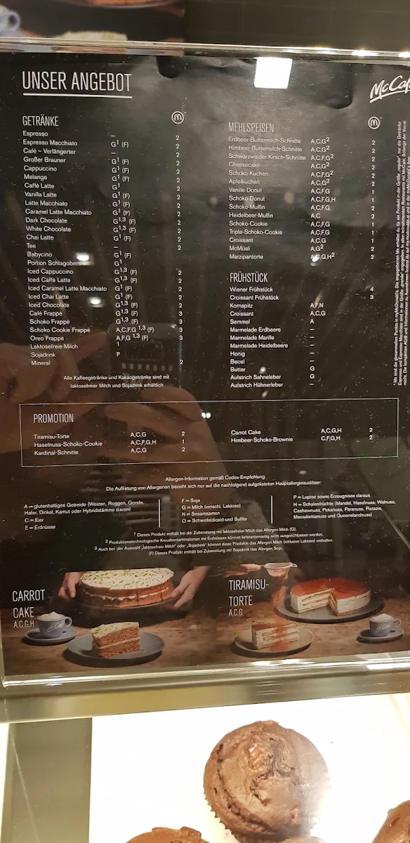 Speisekarte, McDonald's