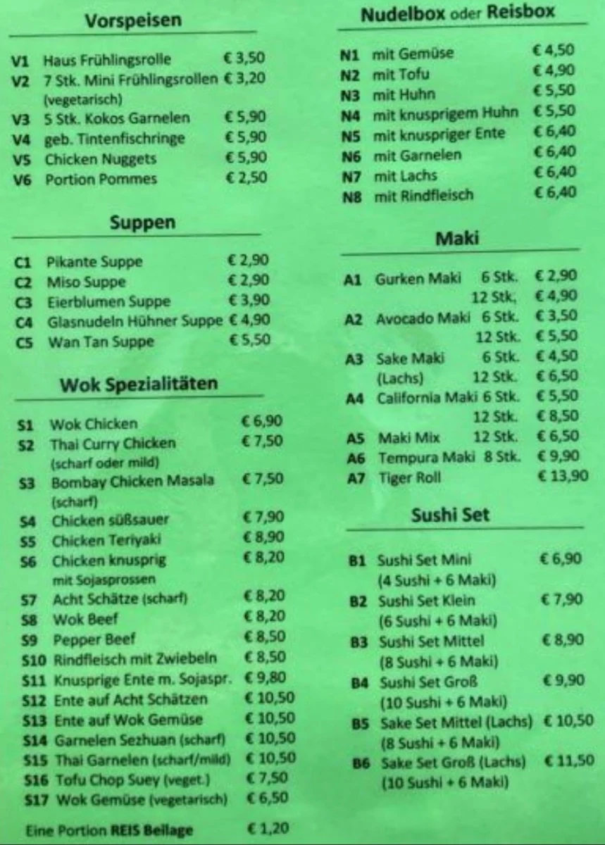 Speisekarte photo 2