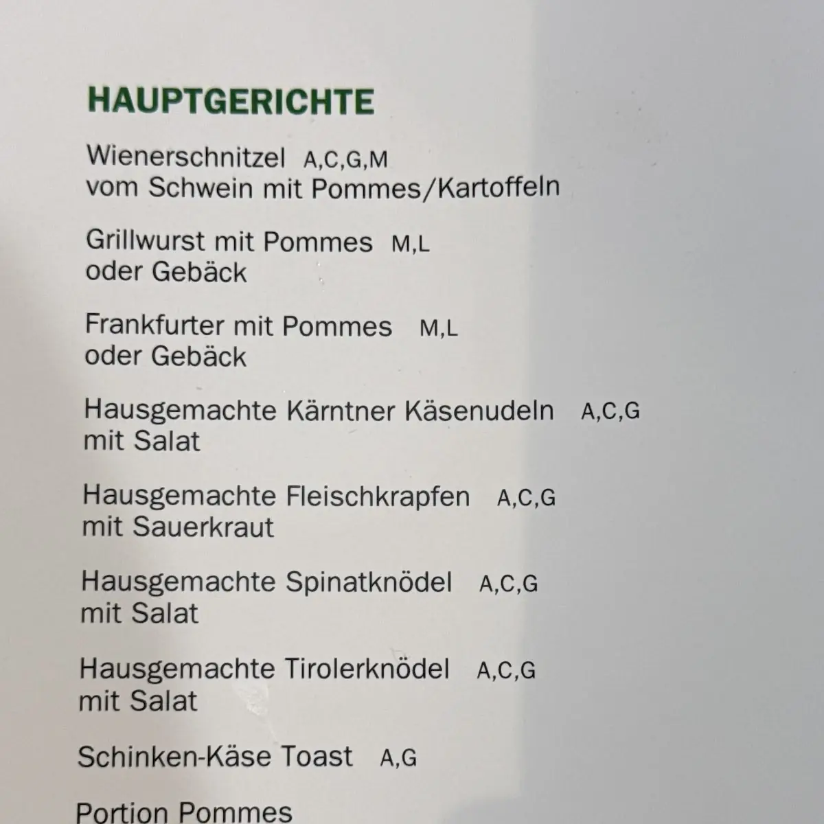 Speisekarte photo 1