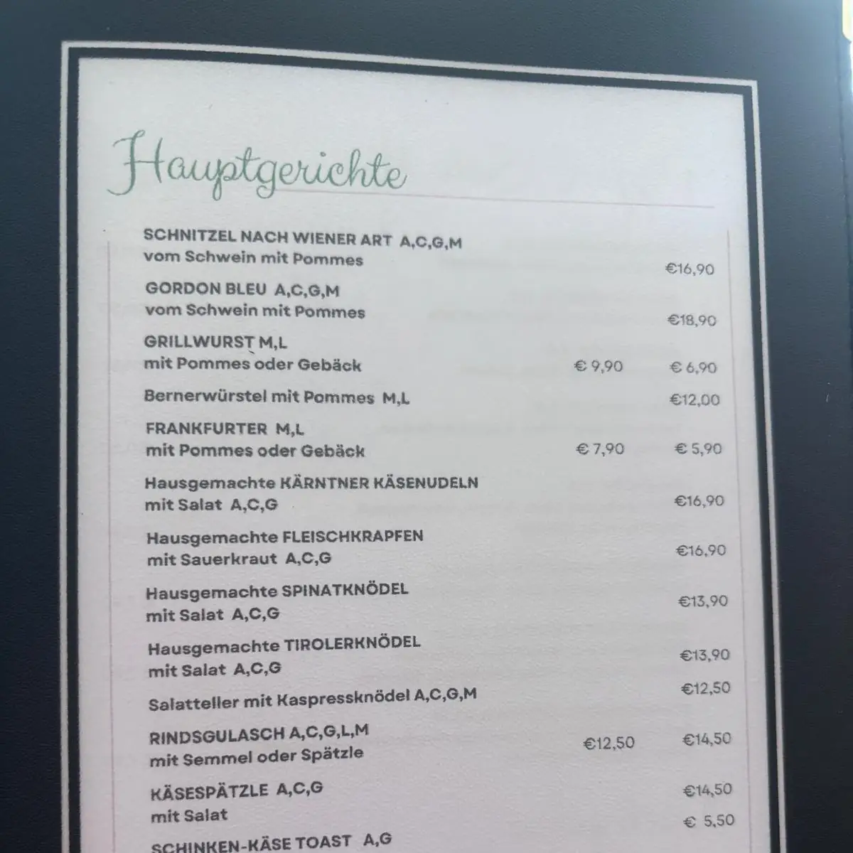 Speisekarte photo 5