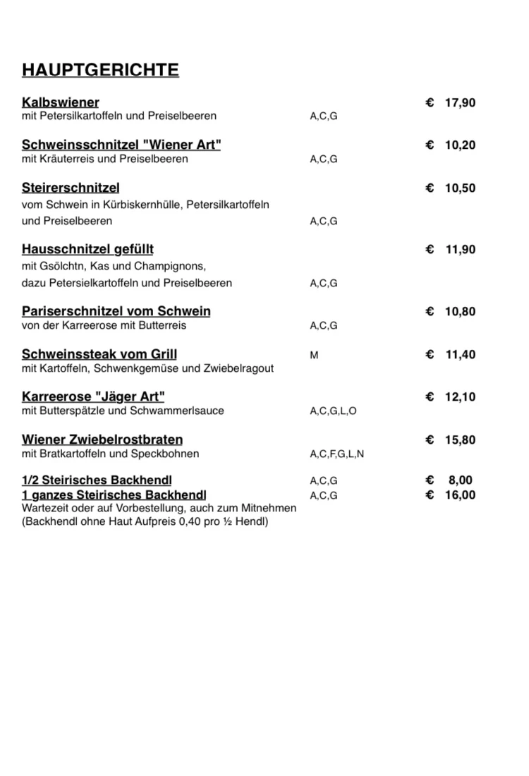 Speisekarte photo 1