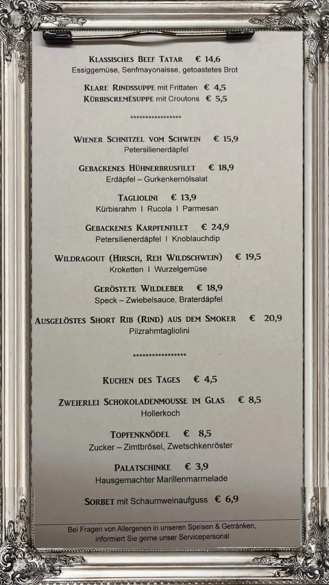 Speisekarte photo 1
