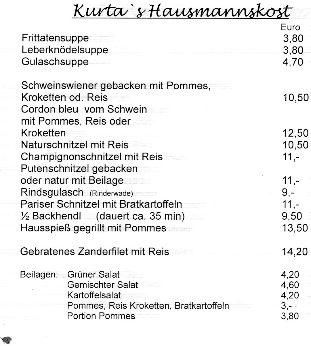 Speisekarte photo 1