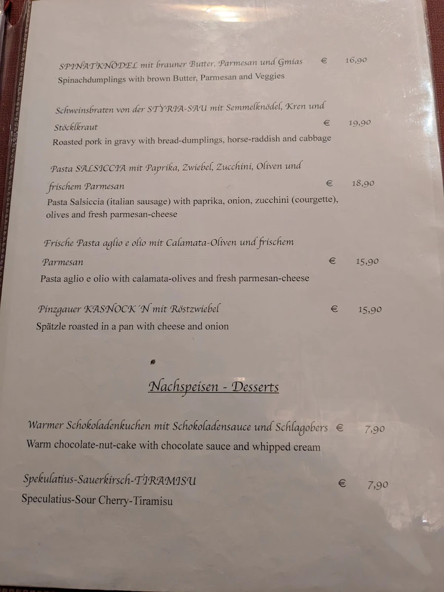 Speisekarte photo 2