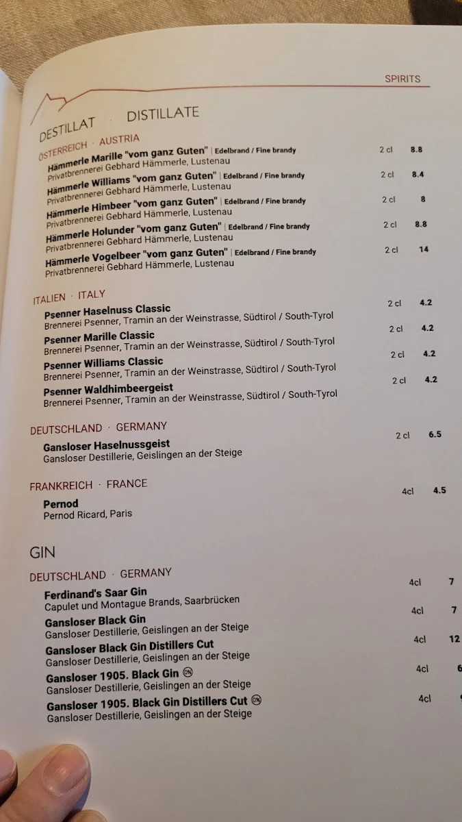 Speisekarte, Kracherlemoos Seefeld