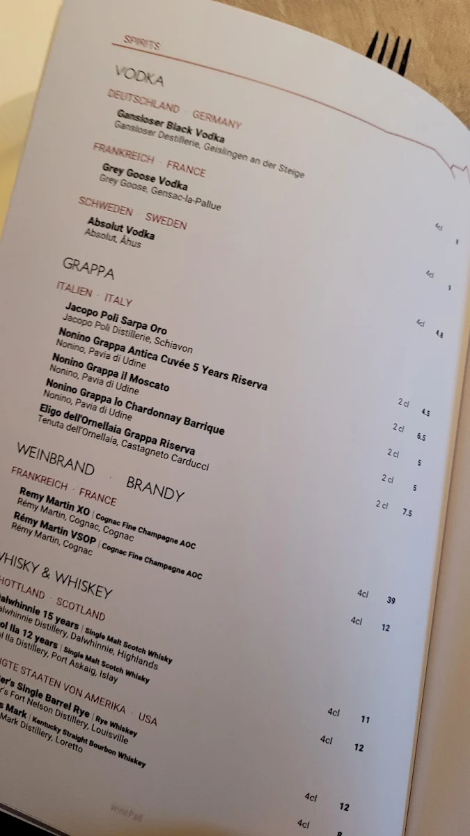 Speisekarte, Kracherlemoos Seefeld