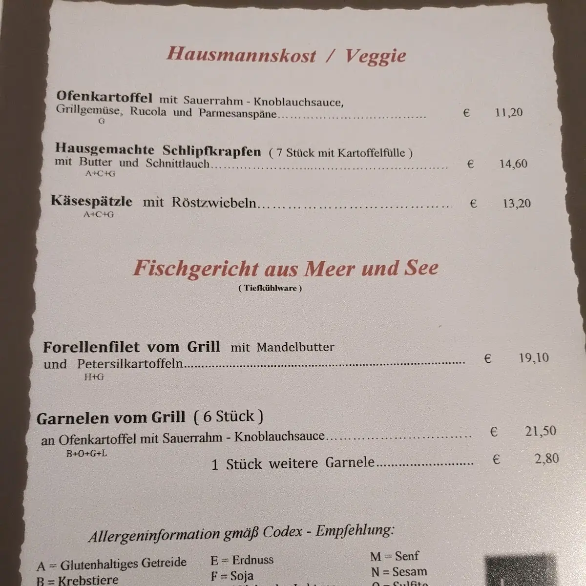 Speisekarte photo 3