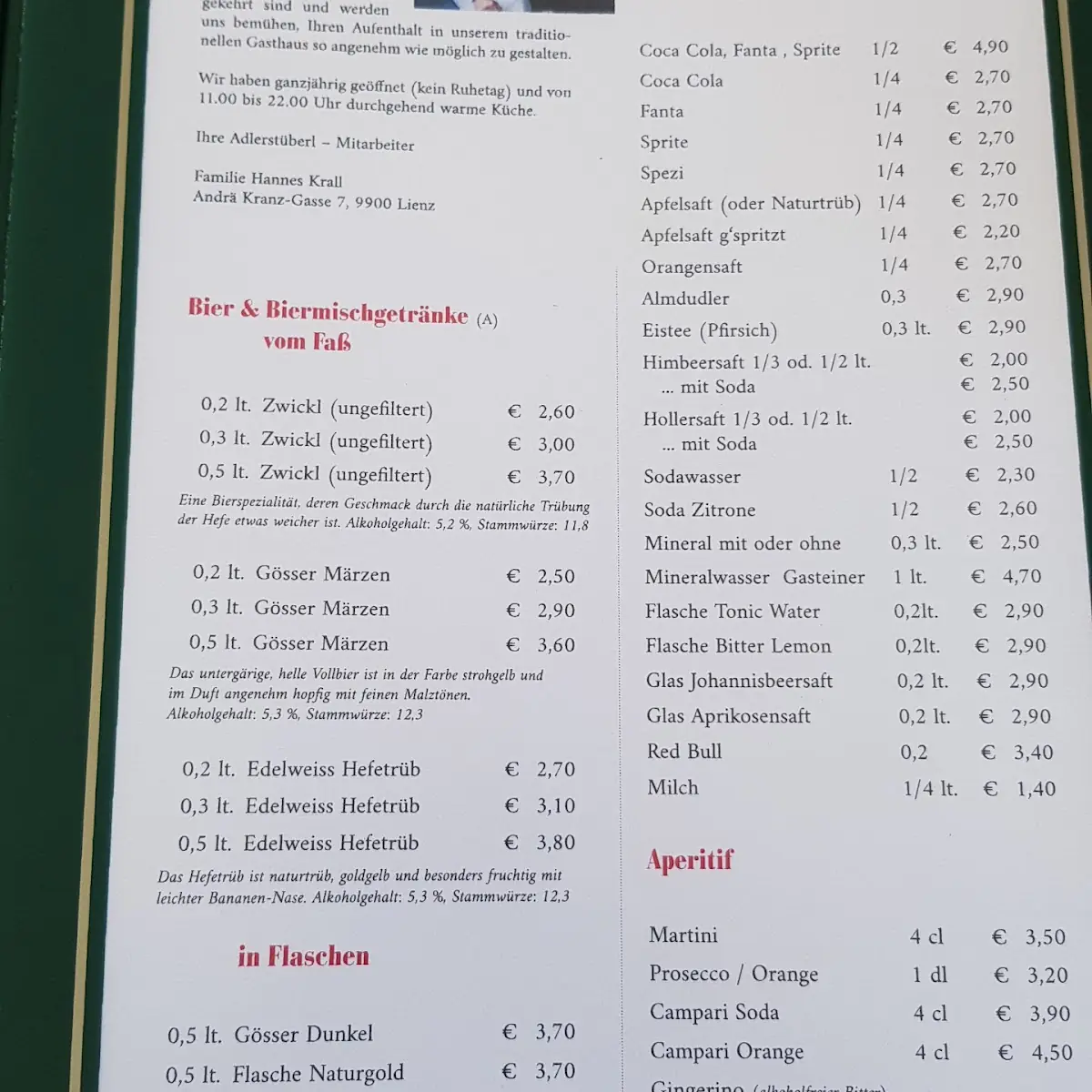 Speisekarte photo 5
