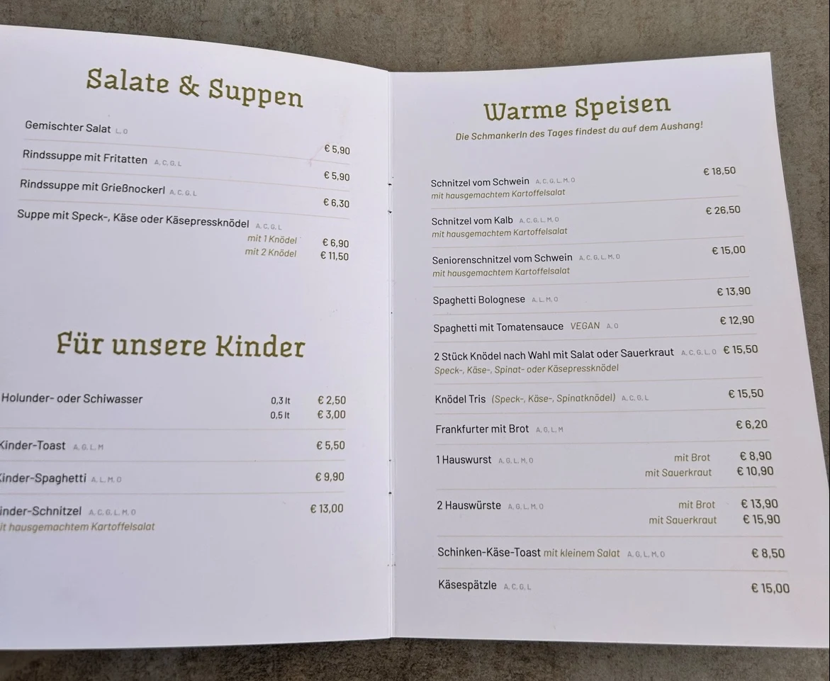 Speisekarte photo 2