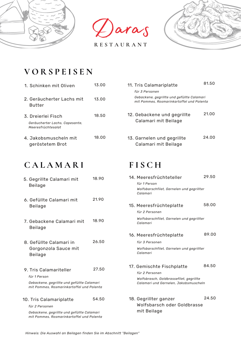 Speisekarte photo 1