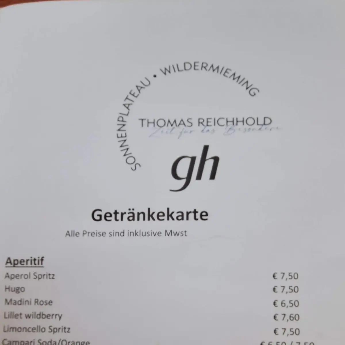 Speisekarte photo 1