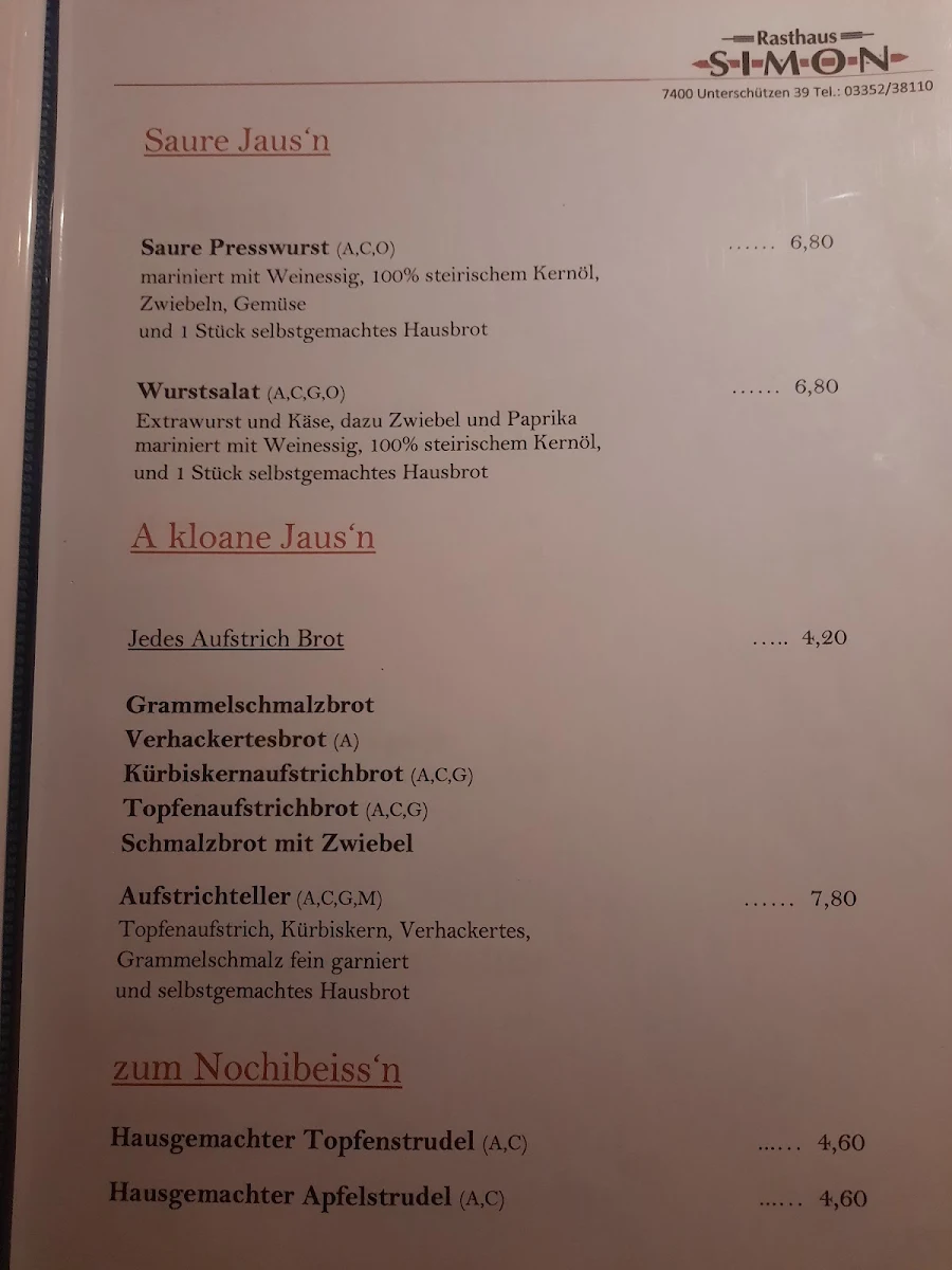 Speisekarte photo 1