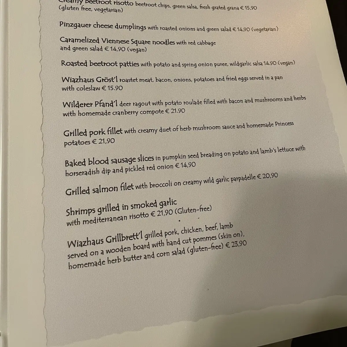 Speisekarte photo 1