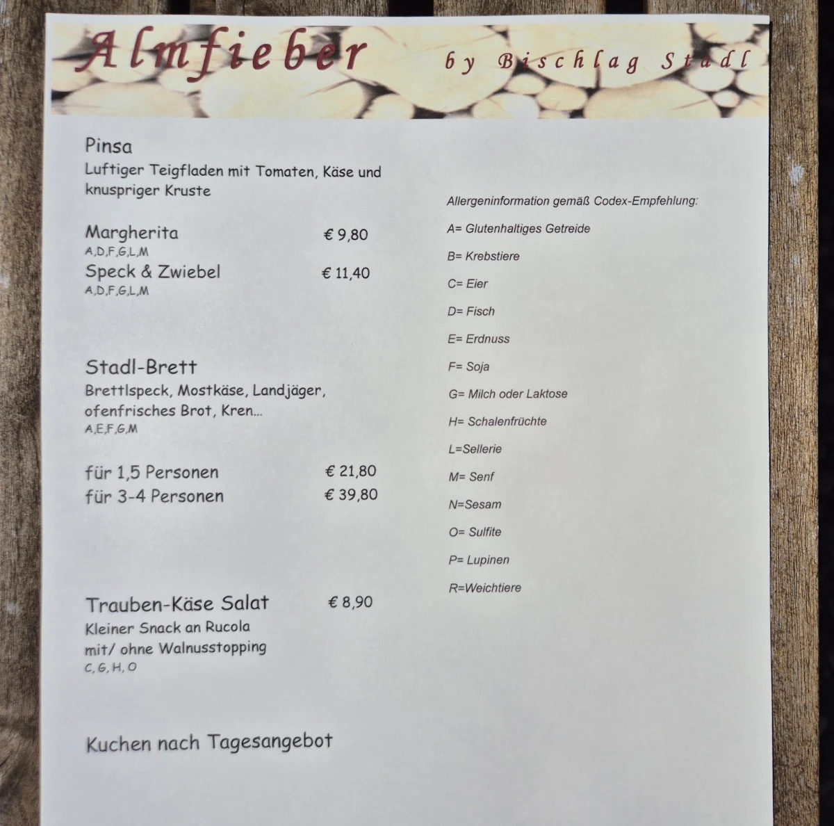 Speisekarte photo 1
