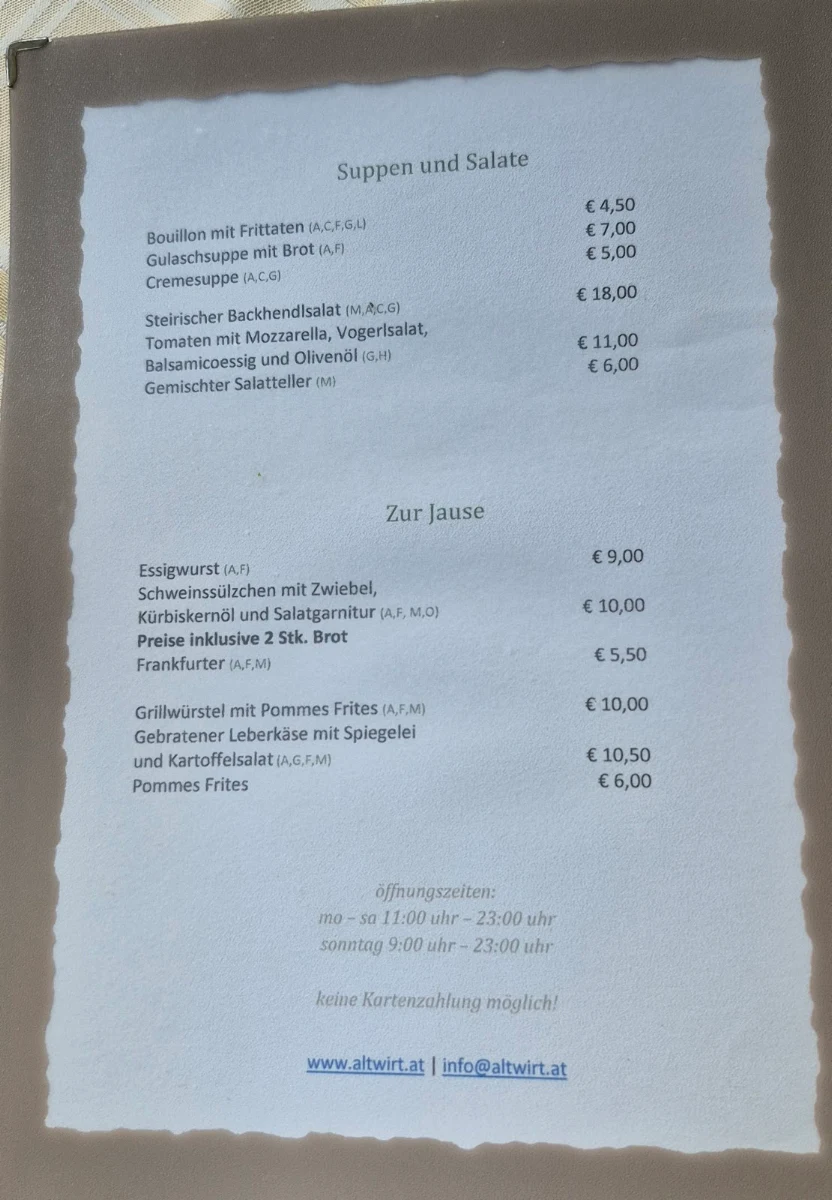Speisekarte photo 1