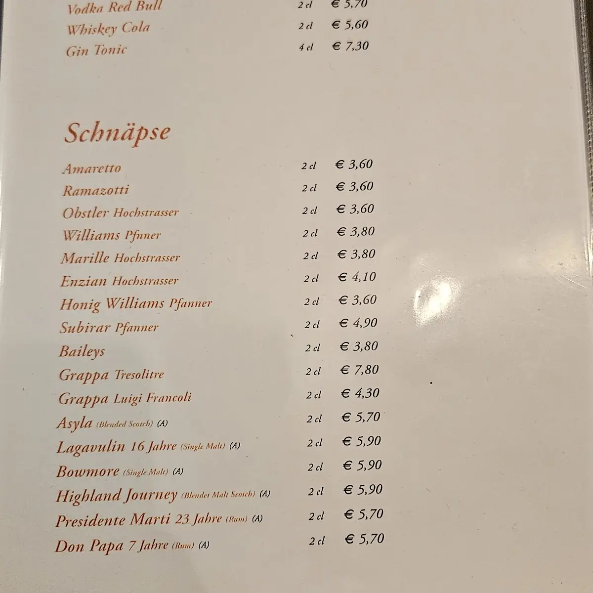 Speisekarte photo 2