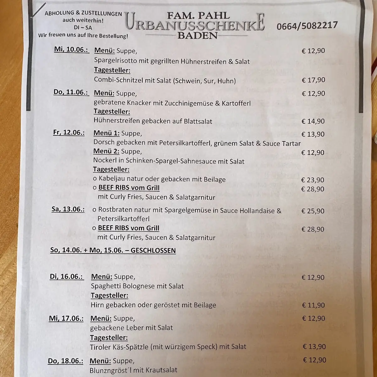 Speisekarte photo 2