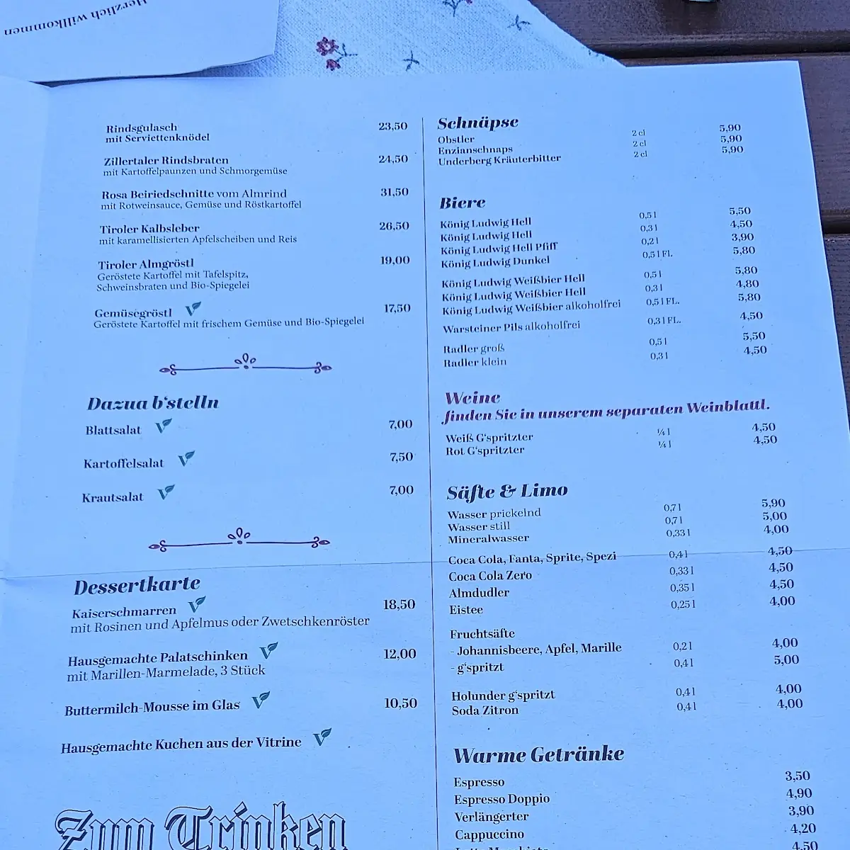 Speisekarte photo 1