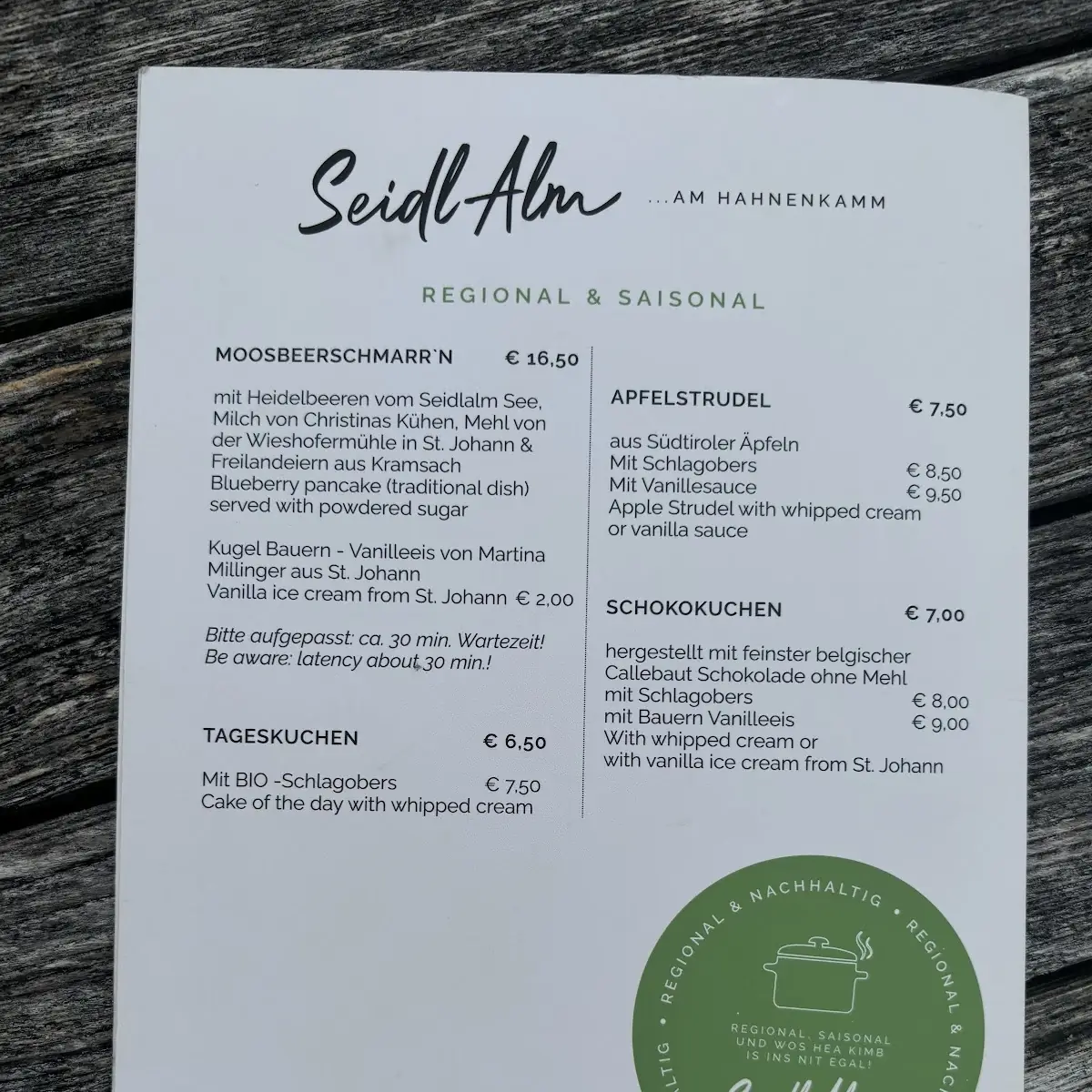 Speisekarte photo 2