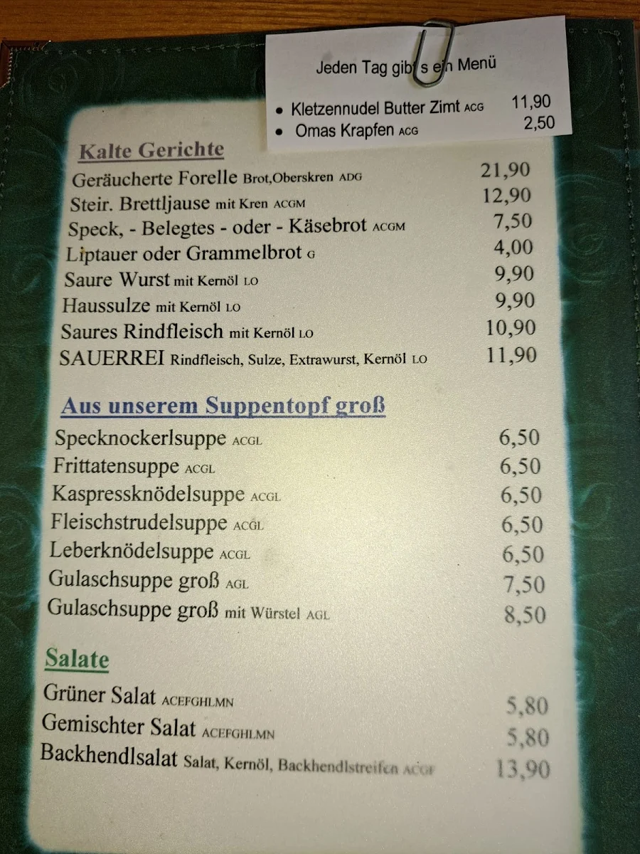 Speisekarte photo 1